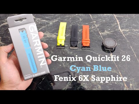Garmin Quickfit 26 Cyan Blue Fenix 6X