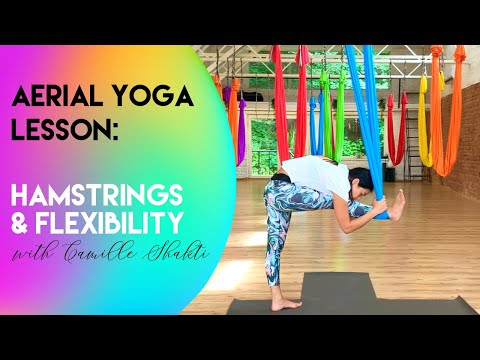 45 min Aerial Yoga Lesson 8 - Hamstrings & Flexibility | Beginner - Intermediate Class | CamiyogAIR