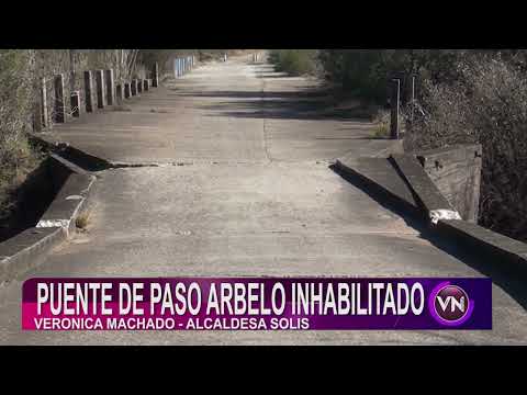 El Puente Paso Arbelo que conecta a la Ciudad de Solís y a Canelones, está inhabilitado hace un año