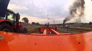 preview picture of video 'Keep Moving Orange - Tractorpulling Lochem - Modifieds Full Class'