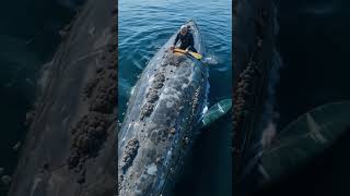 Watch a Diver Clean a Whale’s Back – Barnacle Removal in Action! #whale #barnacles #animalrescue