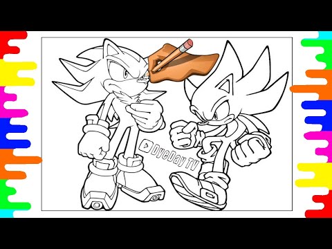 👀 Super Sonic vs Super Shadow Coloring Pages | Sonic 3 Coloring Pages