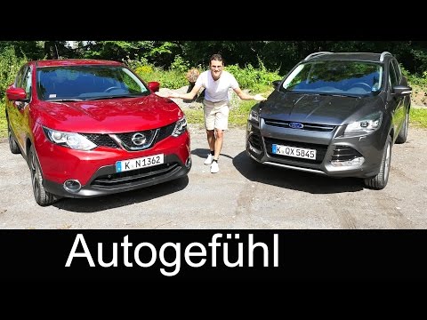 Comparison test new Nissan Qashqai vs Ford Kuga (Escape) compact SUV driven FULL REVIEW