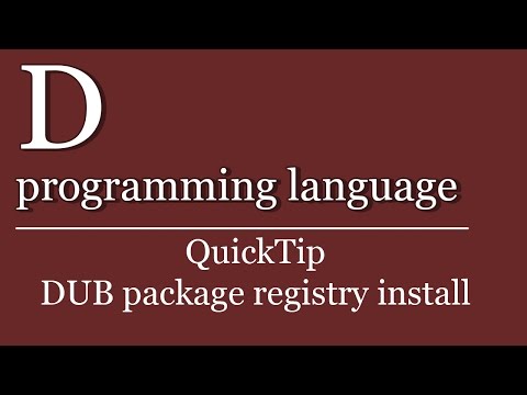 QuickTip #364 - D programming language Tutorial - DUB package registry Installation