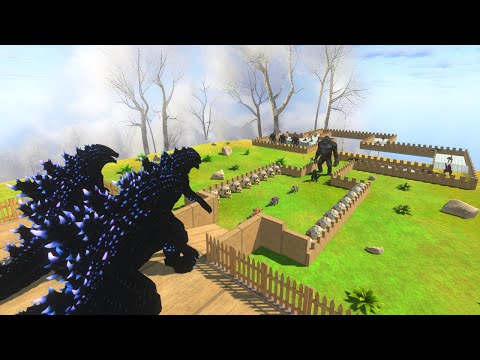 X3 Heisei Godzilla vs King kong Death Run in Animal Revolt Battle Simulator!!