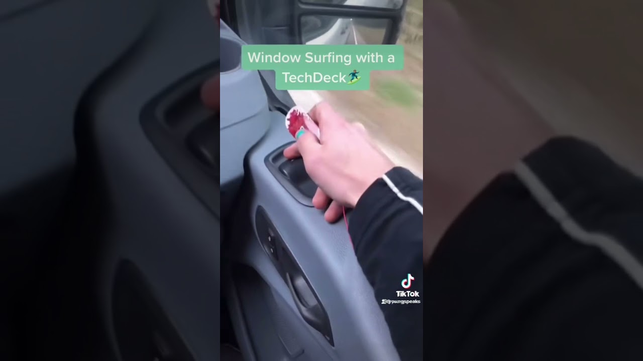 Window surfing with fingerboard