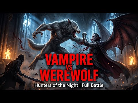 Hunters of the Night - Vampire vs Werewolf | Horror Short Film AI