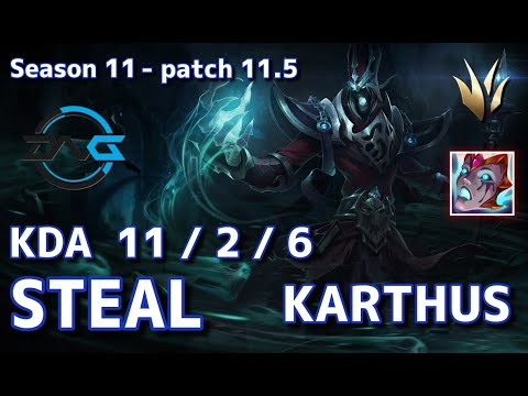 【韓国サーバー/GM/3DFM】DFM Steal カーサス(Karthus) VS DK.C Malrang ウディア(Udyr) JG  - Patch11.5 KR Ranked【LoL】