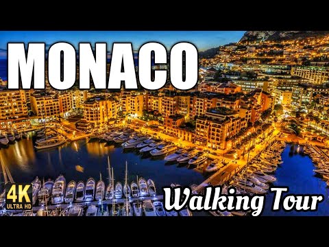 MONACO 4K - City ​​of Millionaires -  Night Walking Tour 4K Ultra HD Footage