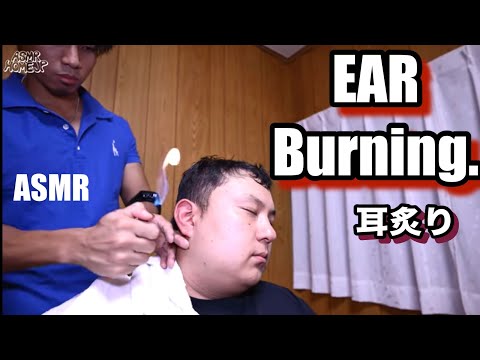 【ASMR】　Ear burning.🔥/ Head massage with Ice Spray 🧊
