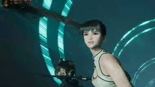 some sexy ass super hero landing action scene