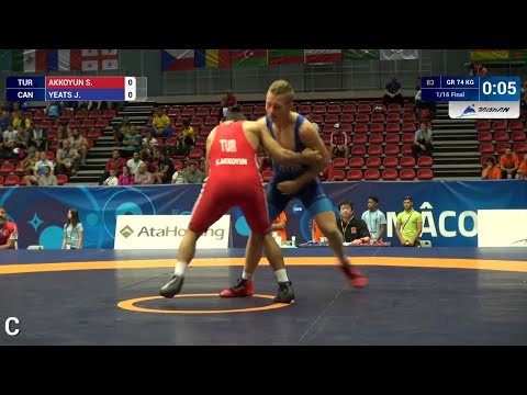1/16 GR - 74 kg: S. AKKOYUN (TUR) df. J. YEATS (CAN) by TF, 8-0