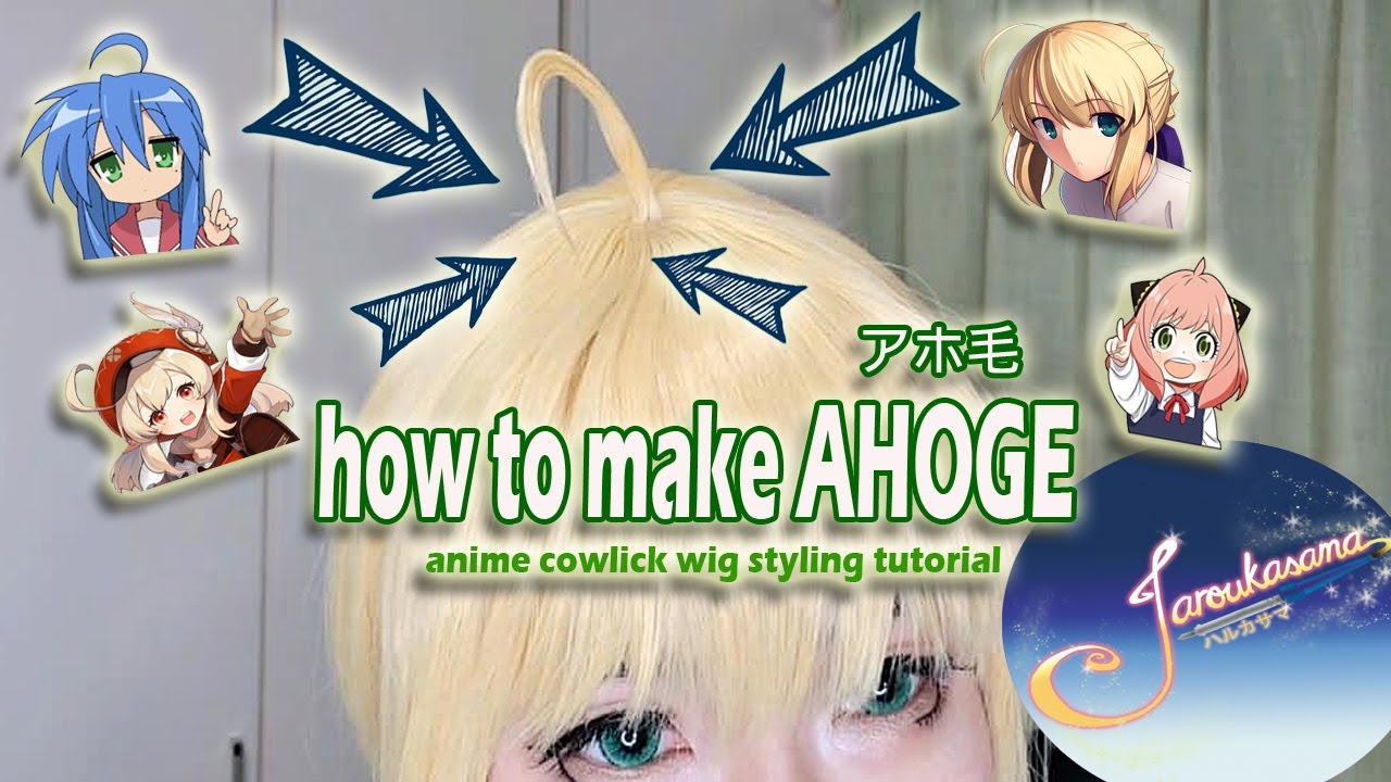 How to make AHOGE | anime cowlick saber ahoge | wig styling tutorial by jaRoukaSama