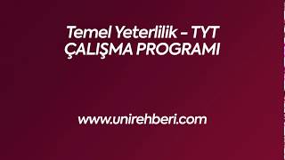 YKS (TYT) 4 Aylık Çalışma Programı