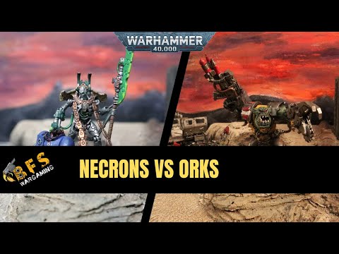 Necrons vs Orks Warhammer 40k Battle Report 10th Edition.