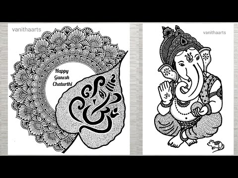Ganesha Mandala Art | How to draw a Mandala for beginners | #ganeshchaturthi #doodle #vanithaarts