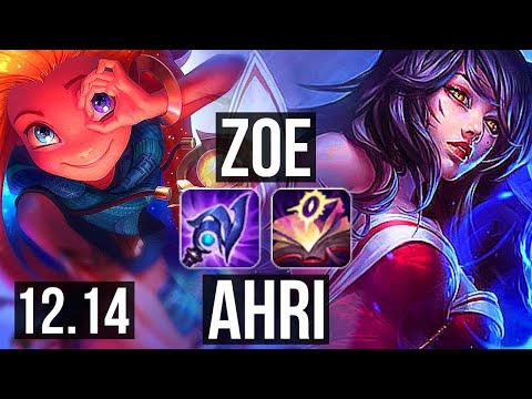 ZOE vs AHRI (MID) | 72% winrate, 9/1/5, Legendary | KR Grandmaster | 12.14