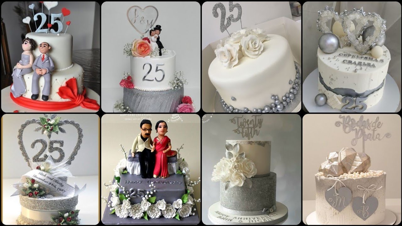 Amazing Silver Jubilee Cakes || 25th Wedding Anniversary Cake Decorating ideas/Silver Cakes
