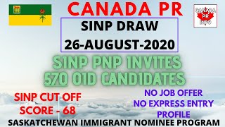 SINP PNP Holds Largest Draw | Cut off Score Reduces by 1 Point Again |SINP Draw 26 August 2020 | OID