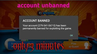 8 ball pool Facebook account unbanned for 3 minutes
