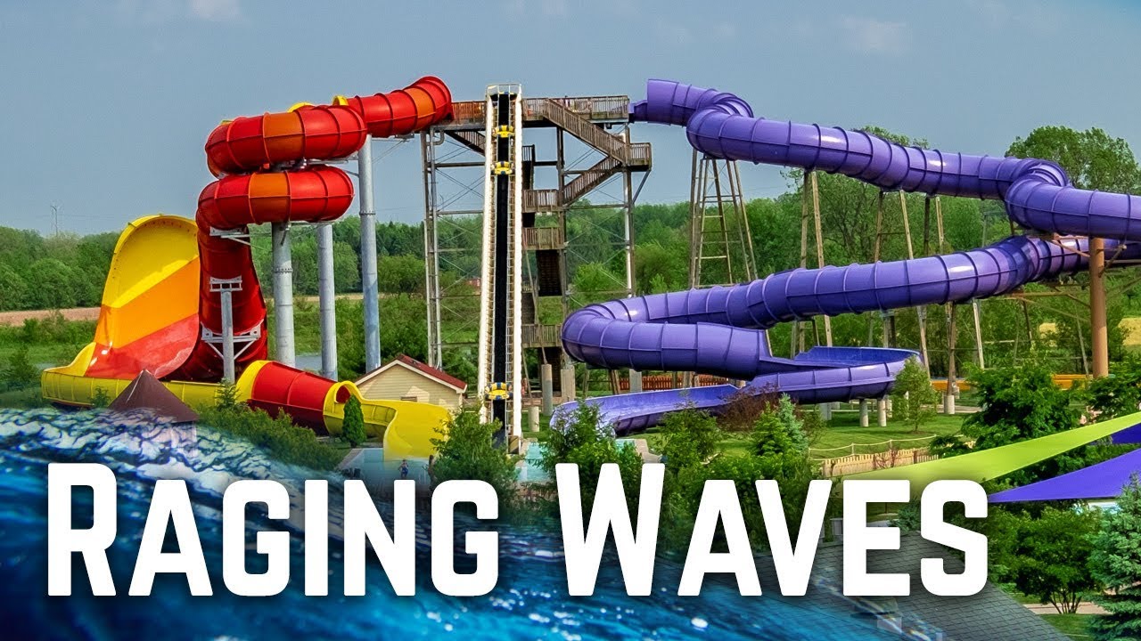 ALL WATER SLIDES at Raging Waves - Illinois' Largest Waterpark! (4K)