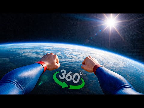 POV - You're Superman Flying Around The Earth (360° Video)