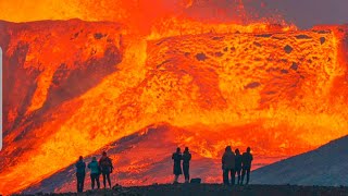 HUGE LAVA FLOWS LEAVE PEOPLE IN AWE-MOST AWESOME VIEW ON EARTH-Iceland Volcano Throwback -May31 2021