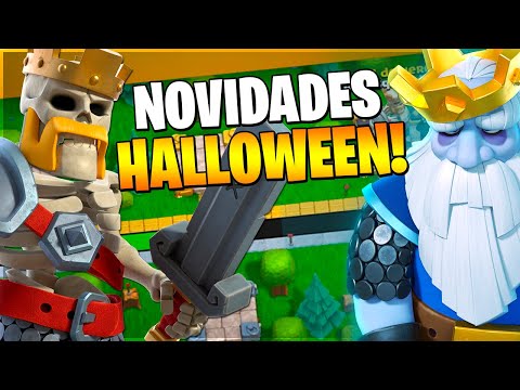 TESTEI as NOVIDADES de HALLOWEEN no MUNDIAL de CLASH OF CLANS!! REI ESQUELETO E FANTASMA REAL!!