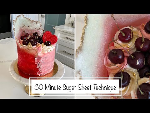 No Stove 30 Minute Sugar Sheet Technique | How to Make Cherry Cake with Cherry Compote Filling