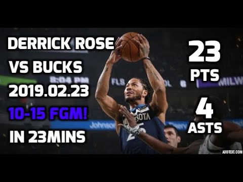 Derrick Rose Full Game Highlights vs Milwaukee Bucks | 2019.02.23 | pts!