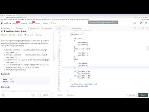 【每日一题】678. Valid Parenthesis String, 8/16/2020