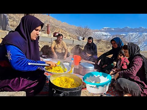 Serving special food in the middle of the Doora's farm