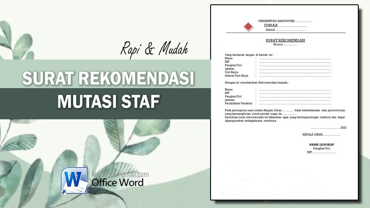 Cara Membuat Surat Rekomendasi Untuk Mutasi Staf