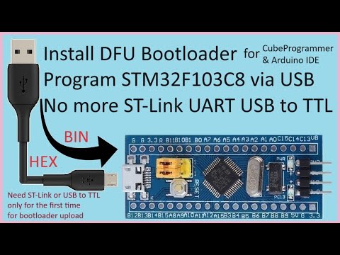 129. Install STM32 DFU Bootloader. Program STM32F103C8 via USB Port