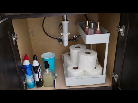 2-Tier Pull-Out Cabinet Storage for Kitchen & Bathroom!