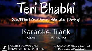 Download lagu Teri Bhabhi | Clean Lyrical Karaoke | Coolie No.1 | Sara Ali K | Varun D | Neha K Dev N | MAA Studio mp3