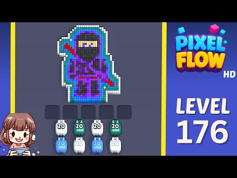Pixel Flow Level 176 Solution Walkthrough