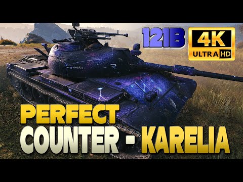 121B: Perfect counter position on Karelia - World of Tanks