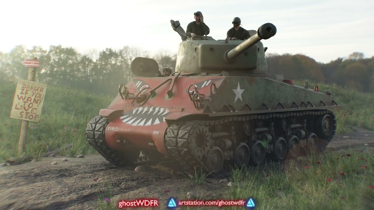 Sherman M4A3 76W with full interior 3D Model