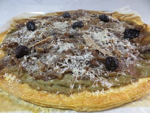 Recette de pissaladière au caviar d'aubergines