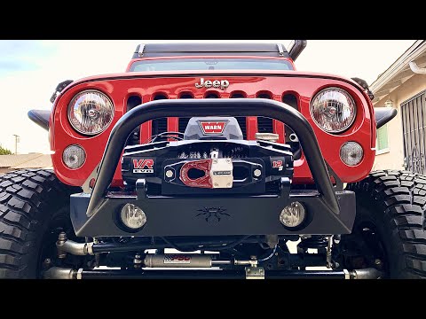Jeep JKU WARN VR EVO 12-S Winch Install w/ Factor 55 Flatlink E
