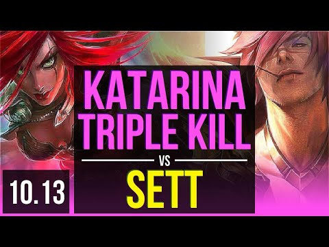 KATARINA vs SETT (MID) | Rank 12 Katarina, Triple Kill, 500+ games, KDA 8/1/2 | KR Master | v10.13