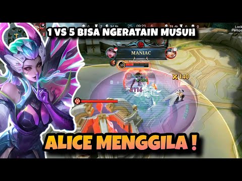 ALICE VS EVERYBODY ! DI SERANG 1 VS 5 MALAH MANIAC ! BUILD TERSAKIT