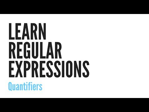 Learn Regular Expressions Quantifiers