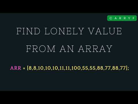 Find Lonely Value From An Array Javascript