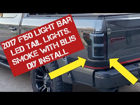 2017 F150 Light Bar smoke LED Tail lights with BLIS. DIY Install