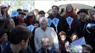 Dick Van Dyke&#39;s 90th Birthday Flash Mob + Sing-A-Long