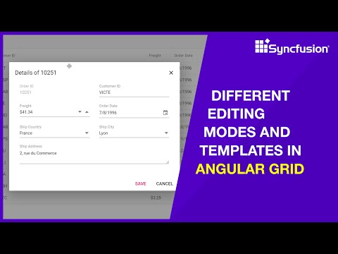 Different Editing Modes and Templates in Angular Grid