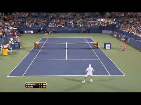 Cincinnati R3 2009 - Mathieu vs Nadal (2nd set)