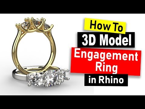 3D Model 3-Stone Engagement Ring in Rhino 6: Jewelry CAD Design Tutorial #69